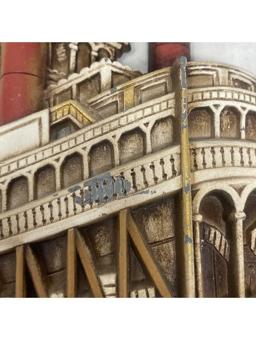 Burwood 1975 Products Plastic Train Steam Ship Wall Plaque Oval 20